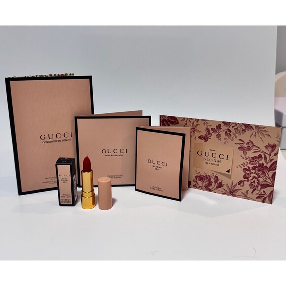 Gucci Other - Gucci sample set with lipstick rouge a levres Goldie red 25